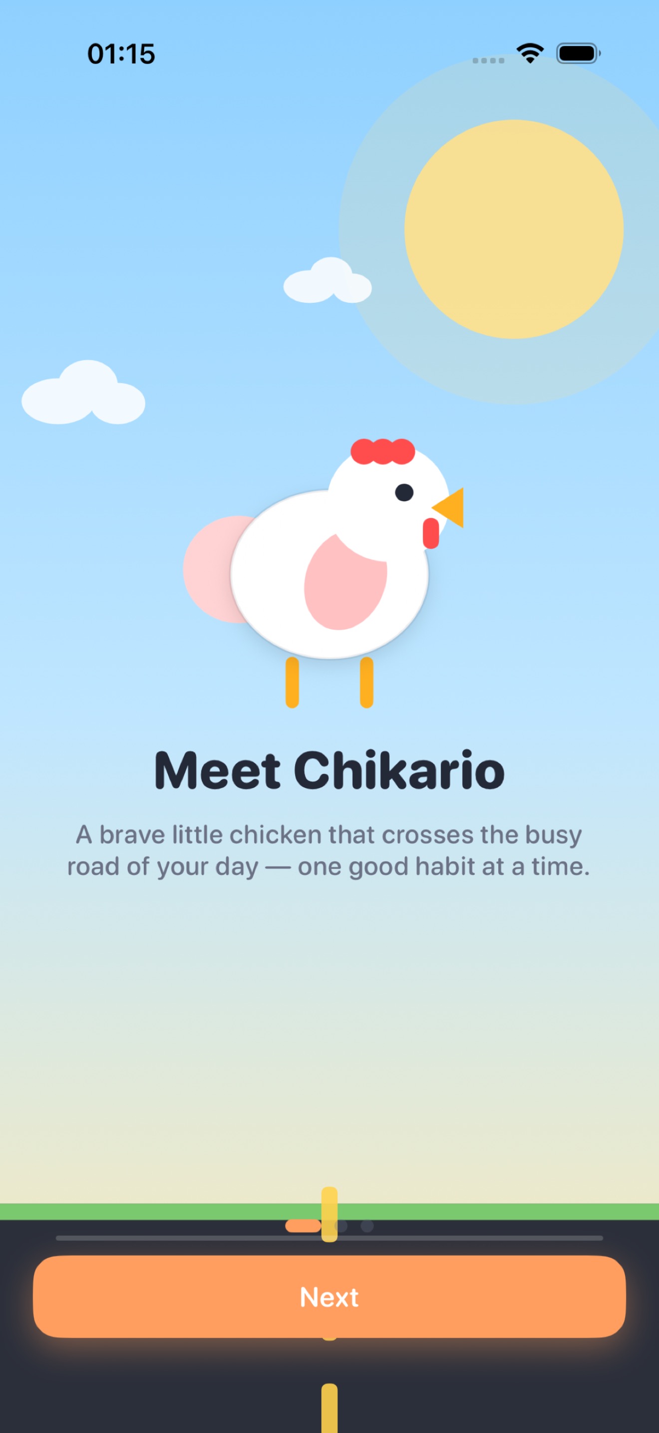 Chikario road crossing illustration